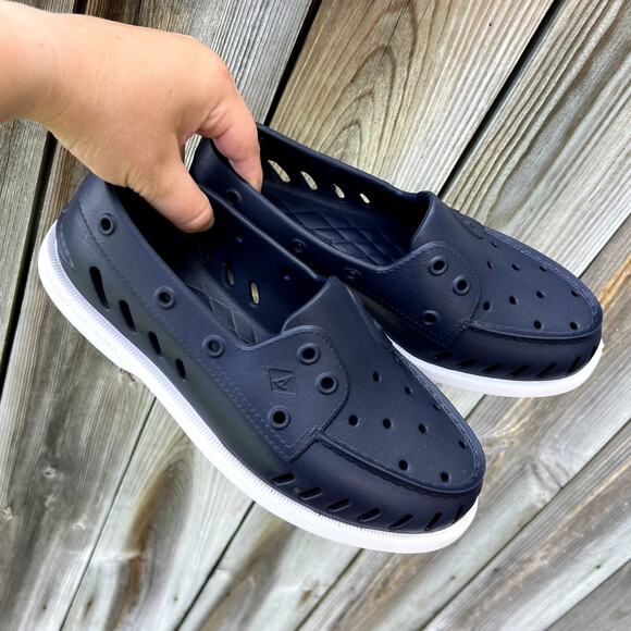 Sperry Authentic Original Float Boat Shoe Navy W8 M6‎ Water-Friendly EUC - Picture 1 of 7